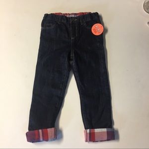 Boys size 4T plaid lined jeans